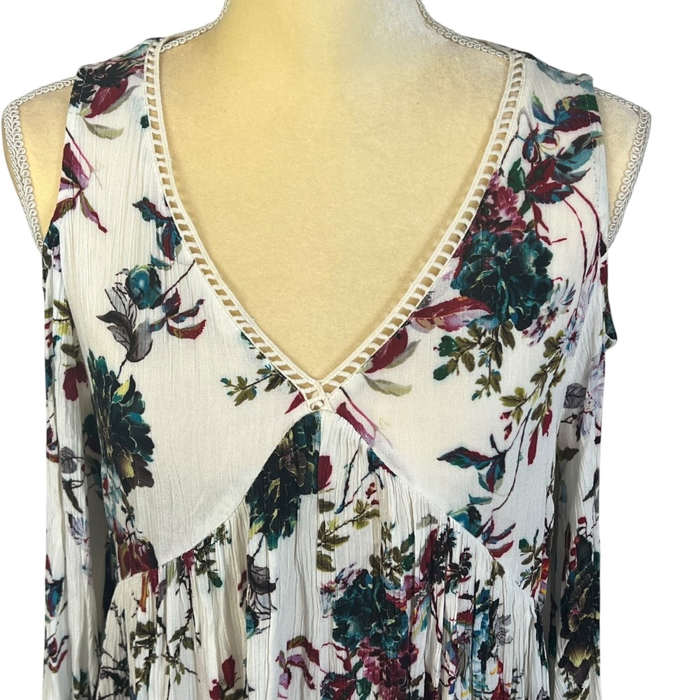 Umgee USA‎ Floral Print Cold Shoulder Long Sleeve Dress - Size M Multicolor - Picture 7 of 11